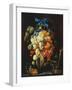 Bouquet of Fruit with Eucharistic Symbols on a Ledge Below-Cornelis de Heem-Framed Giclee Print