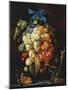 Bouquet of Fruit with Eucharistic Symbols on a Ledge Below-Cornelis de Heem-Mounted Giclee Print