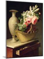 Bouquet of Lilies and Roses in a Basket, 1814-Antoine Berjon-Mounted Giclee Print