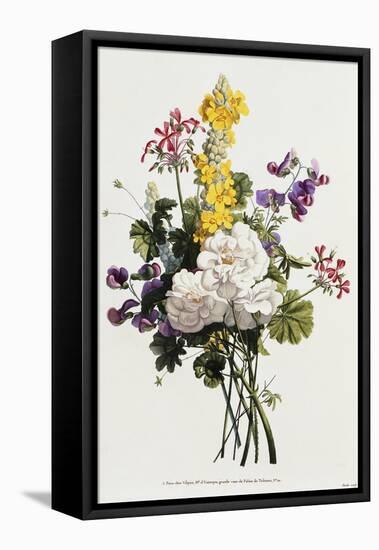 Bouquet of Mixed Flowers-Jean Louis Prevost-Framed Stretched Canvas