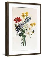 Bouquet of Narcissi and Anemone-Jean Louis Prevost-Framed Giclee Print