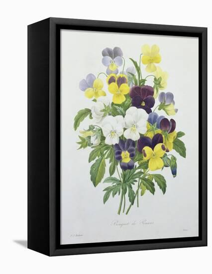 Bouquet of Pansies, Engraved by Victor, from 'Choix Des Plus Belles Fleurs', 1827-Pierre-Joseph Redouté-Framed Stretched Canvas