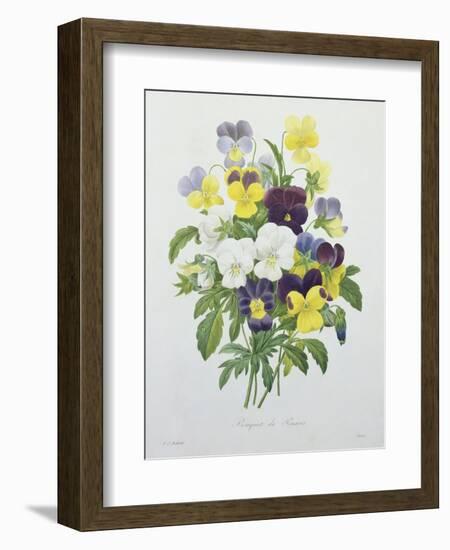 Bouquet of Pansies, Engraved by Victor, from 'Choix Des Plus Belles Fleurs', 1827-Pierre-Joseph Redouté-Framed Giclee Print