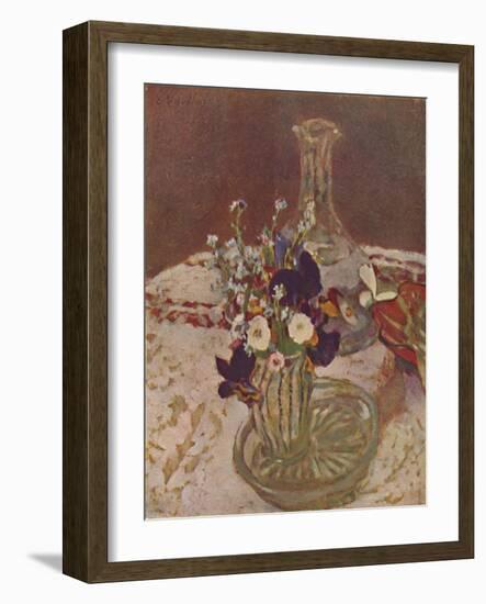 'Bouquet of Pansies, Forget-me-nots, and Daisies (About 1900)', c1900, (1946)-Edouard Vuillard-Framed Giclee Print