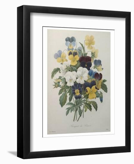 Bouquet of Pansies-Pierre-Joseph Redoute-Framed Art Print