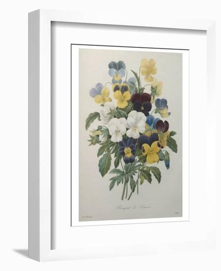 Bouquet of Pansies-Pierre-Joseph Redoute-Framed Art Print