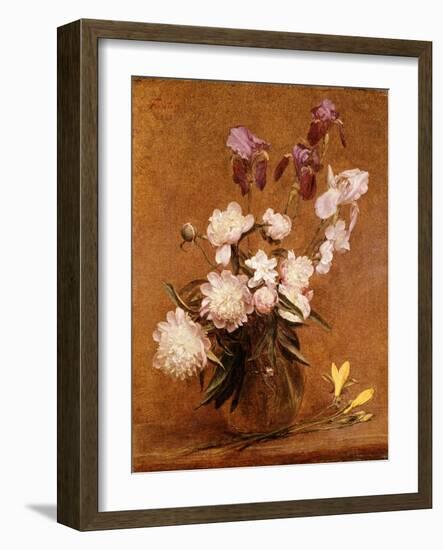 Bouquet of Peonies and Irises, 1883-Henri Fantin-Latour-Framed Giclee Print