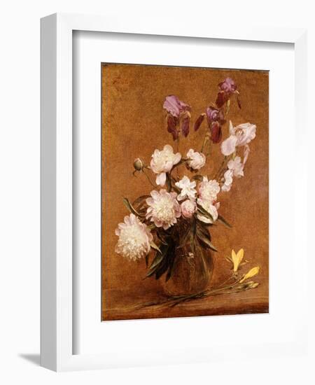 Bouquet of Peonies and Irises, 1883-Henri Fantin-Latour-Framed Giclee Print