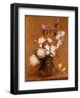 Bouquet of Peonies and Irises, 1883-Henri Fantin-Latour-Framed Premium Giclee Print