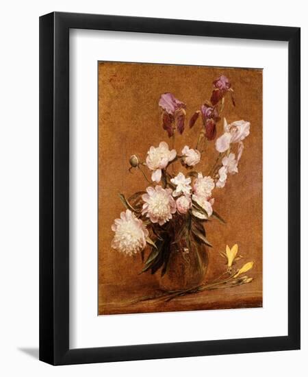 Bouquet of Peonies and Irises, 1883-Henri Fantin-Latour-Framed Premium Giclee Print