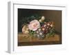 Bouquet of Pink Camellias and Primula on Marble Ledge-Johan Laurentz Jensen-Framed Giclee Print