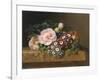 Bouquet of Pink Camellias and Primula on Marble Ledge-Johan Laurentz Jensen-Framed Giclee Print