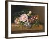 Bouquet of Pink Camellias and Primula on Marble Ledge-Johan Laurentz Jensen-Framed Giclee Print