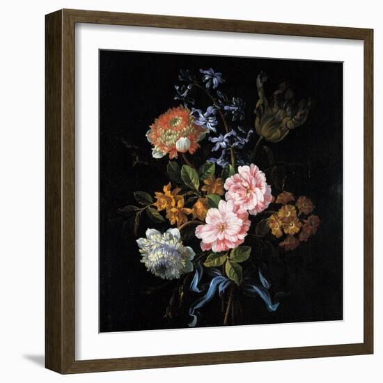 Bouquet of Poppy Anemones, Roses, Double Campernelle, Hyacinth, Tulip and Auricula-Jean-Baptiste Monnoyer-Framed Giclee Print