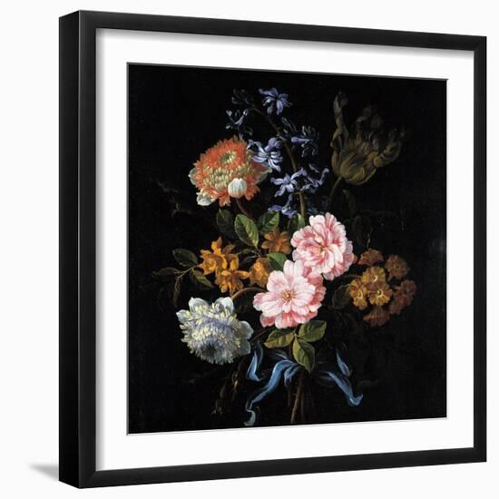 Bouquet of Poppy Anemones, Roses, Double Campernelle, Hyacinth, Tulip and Auricula-Jean-Baptiste Monnoyer-Framed Giclee Print