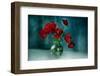 Bouquet of Red Poppy Flowers in Glass Vase. Toned Image. Copy Space. Holiday Background-Kateryna Ovcharenko-Framed Photographic Print