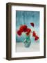 Bouquet of Red Poppy Flowers in Glass Vase-Kateryna Ovcharenko-Framed Photographic Print