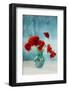 Bouquet of Red Poppy Flowers in Glass Vase-Kateryna Ovcharenko-Framed Photographic Print