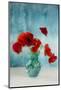 Bouquet of Red Poppy Flowers in Glass Vase-Kateryna Ovcharenko-Mounted Photographic Print