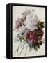 Bouquet of Red, Purple and White Peonies-Pierre Joseph Redouté-Framed Stretched Canvas