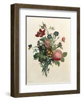 Bouquet of Rose and Lily of the Valley-Jean Louis Prevost-Framed Giclee Print