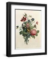 Bouquet of Rose and Lily of the Valley-Jean Louis Prevost-Framed Giclee Print