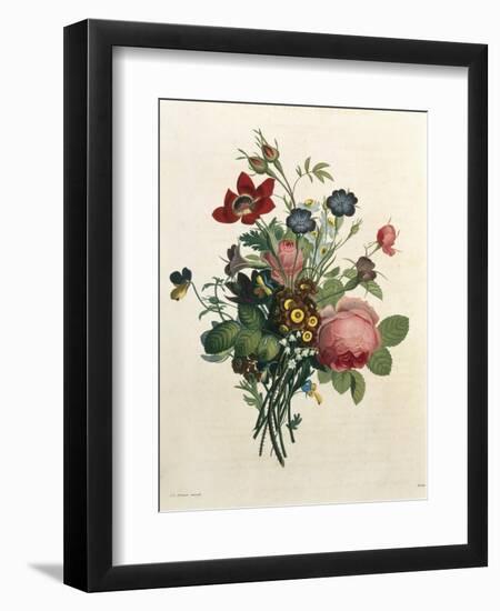 Bouquet of Rose and Lily of the Valley-Jean Louis Prevost-Framed Giclee Print