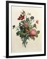 Bouquet of Rose and Lily of the Valley-Jean Louis Prevost-Framed Giclee Print