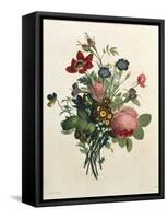 Bouquet of Rose and Lily of the Valley-Jean Louis Prevost-Framed Stretched Canvas