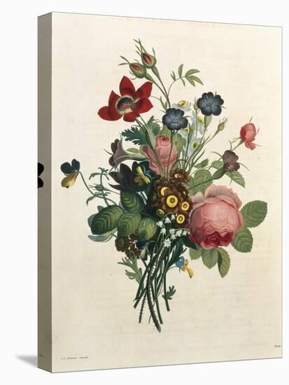 Bouquet of Rose and Lily of the Valley-Jean Louis Prevost-Stretched Canvas