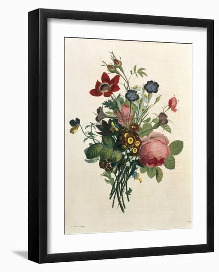 Bouquet of Rose and Lily of the Valley-Jean Louis Prevost-Framed Giclee Print