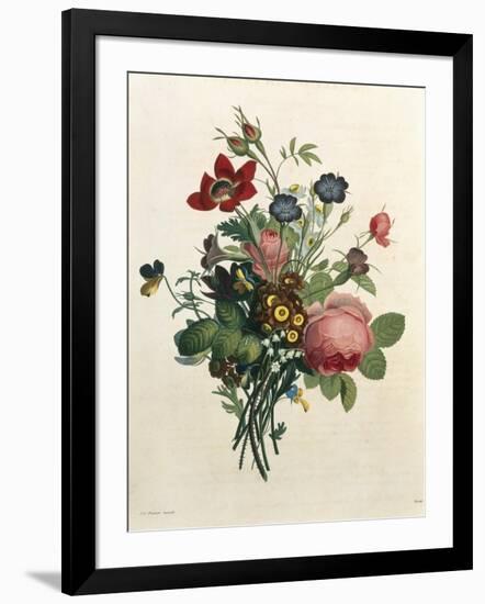 Bouquet of Rose and Lily of the Valley-Jean Louis Prevost-Framed Giclee Print