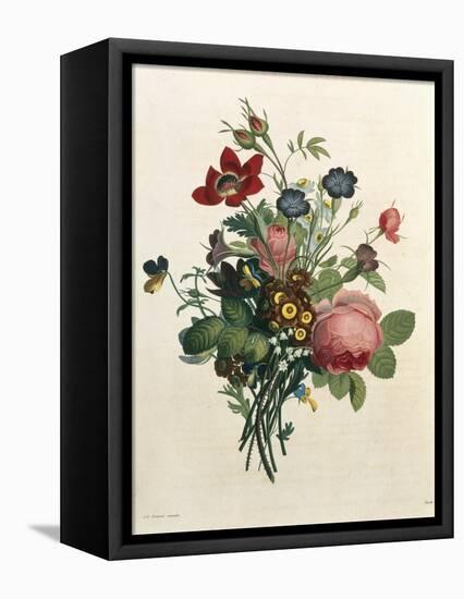 Bouquet of Rose and Lily of the Valley-Jean Louis Prevost-Framed Stretched Canvas