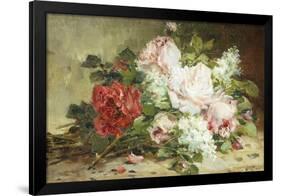 Bouquet of Roses and Lilac-Dominique-Hubert Rozier-Framed Giclee Print