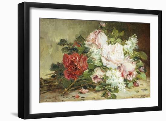 Bouquet of Roses and Lilac-Dominique-Hubert Rozier-Framed Giclee Print