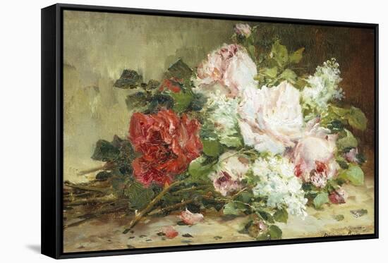 Bouquet of Roses and Lilac-Dominique-Hubert Rozier-Framed Stretched Canvas