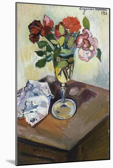 Bouquet of Roses in a Glass, 1926-Suzanne Valadon-Mounted Giclee Print