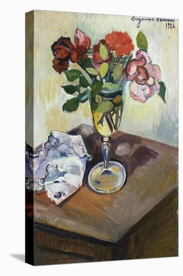 Bouquet of Roses in a Glass, 1926-Suzanne Valadon-Stretched Canvas