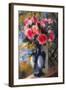 Bouquet of Roses in Blue Vase 1892-Pierre-Auguste Renoir-Framed Giclee Print