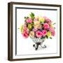 Bouquet of Roses in Glass Vase-smuay-Framed Photographic Print