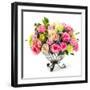 Bouquet of Roses in Glass Vase-smuay-Framed Photographic Print