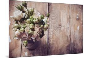Bouquet of Roses in Metal Pot-manera-Mounted Photographic Print