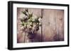 Bouquet of Roses in Metal Pot-manera-Framed Photographic Print