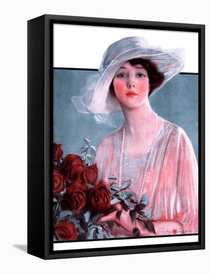 "Bouquet of Roses,"May 24, 1924-Penrhyn Stanlaws-Framed Stretched Canvas