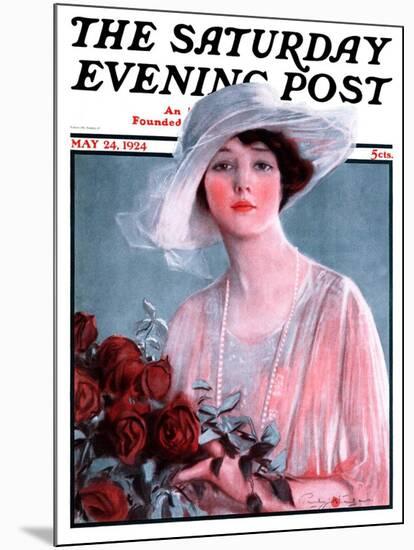 "Bouquet of Roses," Saturday Evening Post Cover, May 24, 1924-Penrhyn Stanlaws-Mounted Giclee Print