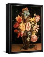 Bouquet of Tulips Painting by Jan Bruegel (Or Breugel or Brueghel or Breughel) the Former known as-Jan the Elder Brueghel-Framed Stretched Canvas