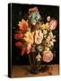Bouquet of Tulips Painting by Jan Bruegel (Or Breugel or Brueghel or Breughel) the Former known as-Jan the Elder Brueghel-Stretched Canvas
