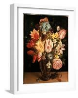 Bouquet of Tulips Painting by Jan Bruegel (Or Breugel or Brueghel or Breughel) the Former known as-Jan the Elder Brueghel-Framed Giclee Print