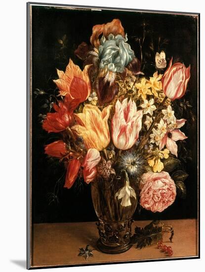 Bouquet of Tulips Painting by Jan Bruegel (Or Breugel or Brueghel or Breughel) the Former known as-Jan the Elder Brueghel-Mounted Giclee Print