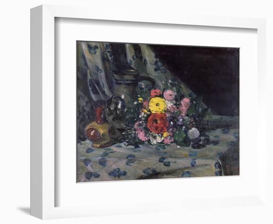 Bouquet of Yellow Dahlias, C.1873-Paul Cézanne-Framed Giclee Print